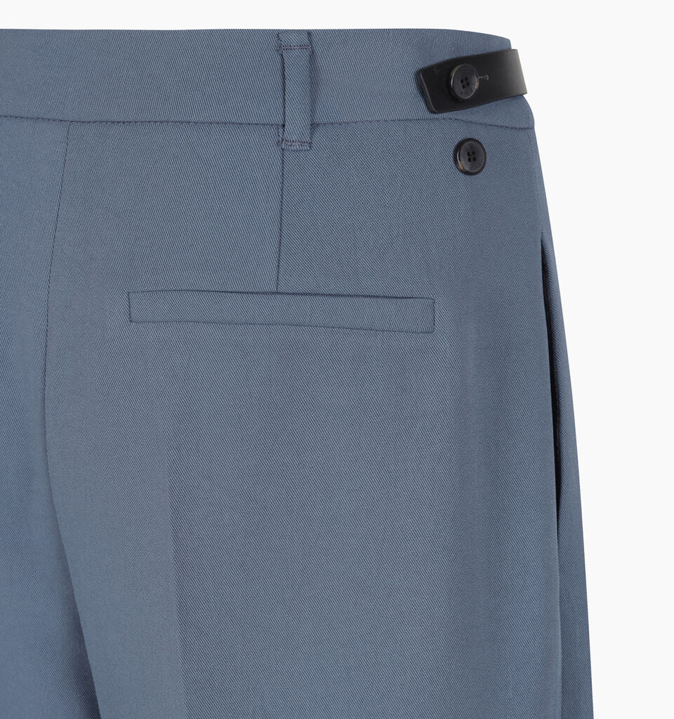 Light blue low-waisted trousers with belt - sisley k regular trousers - Light Blue | Sisley K image number 4